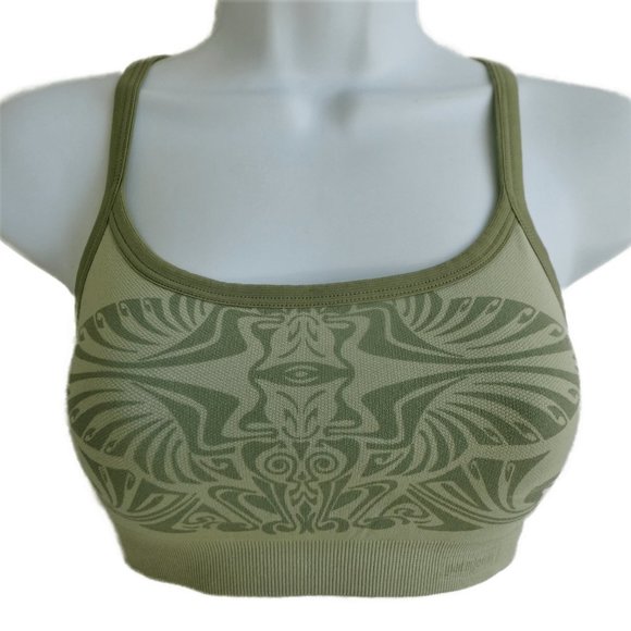 Patagonia Other - SOLD Patagonia Sports Bra Tiki Abstract Moth Design Green Racer Back S